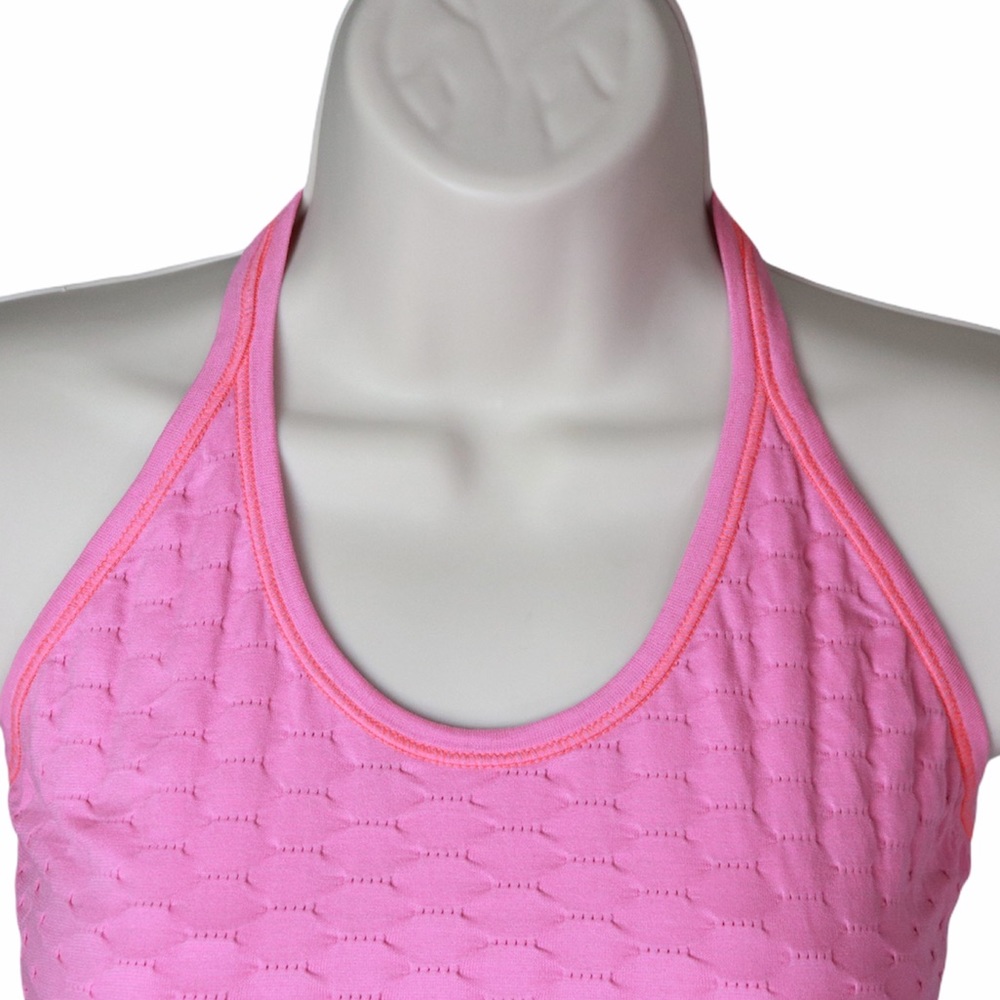 Athleta Hot Pink Ribbed Racer Back Tank Top Small - Picture 2 of 5